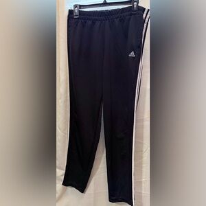 adidas Black Track Pants with White Stripes